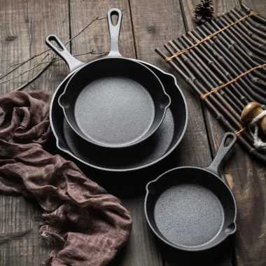 Skillet gang JUIC, Chảo Omelette Mini gắn sẵn 10 / 14 / 16 / 20 / 26cm, Dụng cụ nhà bếp không tráng màu đen Chảo ăn sáng dày Trứng nấu ăn