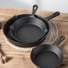 Skillet gang JUIC, Chảo Omelette Mini gắn sẵn 10 / 14 / 16 / 20 / 26cm, Dụng cụ nhà bếp không tráng màu đen Chảo ăn sáng dày Trứng nấu ăn 8