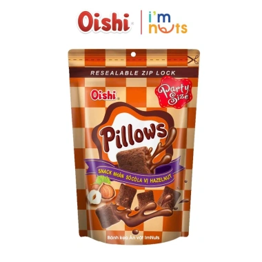 Snack Pillows Oishi nhân kem sữa dừa, socola, kem vani, bánh gối giòn rụm nhân kem thơm ngon, gói 85g | ĂN VẶT ĐỨC KHÔI 4
