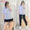 Sơ Mi Tay Ngắn Nữ Sinh Viên Mix Váy Yếm Thắt Nơ Jk Kiểu Mới Giá Shock 3