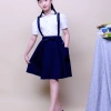 Sơ Mi Tay Ngắn Nữ Sinh Viên Mix Váy Yếm Thắt Nơ Jk Kiểu Mới Giá Shock 4