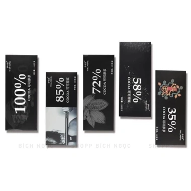Socola đen đắng nguyên chất không đường 100%, Chocolate ăn kiêng thanh gói lẻ - hộp 120 gram YIKANONG 3