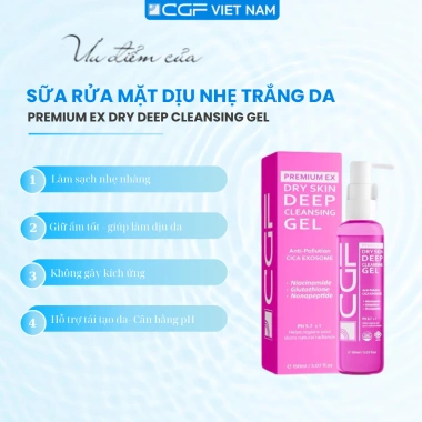 Sữa rửa mặt Ex Dry Deep Cleansing Gel CGF 150ml - Dịu nhẹ, trắng da, sạch sâu - 358.200₫ 2 Sữa rửa mặt Ex Dry Deep Cleansing Gel CGF 150ml - Dịu nhẹ, trắng da, sạch sâu - 358.200₫ 2