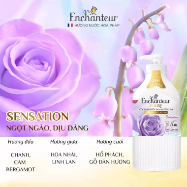 Sữa tắm Enchanteur Deluxe 650-900g hương nước hoa Pháp, mềm lụa, lưu hương 24h - 185.000₫