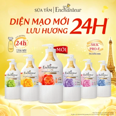 Sữa tắm Enchanteur Deluxe 650-900g hương nước hoa Pháp, mềm lụa, lưu hương 24h - 185.000₫