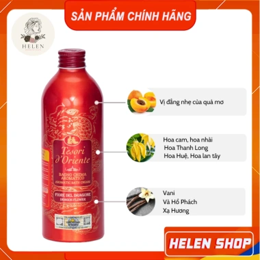 Sữa tắm nước hoa Tesori D'oriente Italy đỏ thanh long - Dưỡng ẩm, hương thơm quyến rũ, chỉ 179k