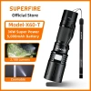 Superfire X60-T 36W Đèn pin LED có thể sạc lại mạnh mẽ Đèn pin siêu sáng Chống nước Zoomable Cắm trại Câu cá Đèn lồng