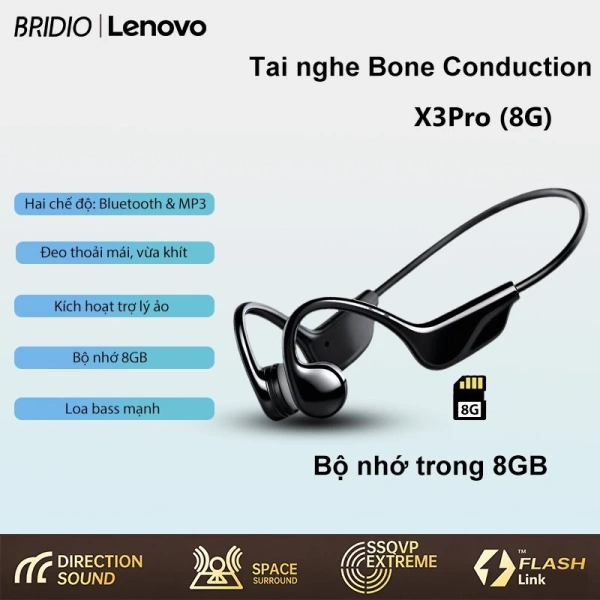 Hình ảnh sản phẩm Tai nghe Bluetooth Bridio X13 dẫn truyền xương IPX5 chống nước thể thao 359k