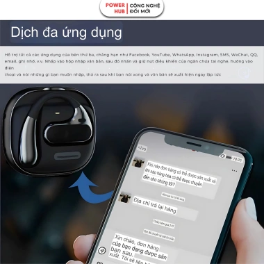 Tai Nghe Phiên Dịch Ngôn Ngữ T19 Bluetooth 2 Chiều, Ghi Âm 150h, Hỗ Trợ Cuộc Gọi - 2,2 Triệu