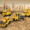 Temi 5 Trong 1 Diecast Carrier Xe Tải Đồ Chơi Gara Ô Tô Di Động Ô Tô Kỹ Thuật Xe Máy Xúc Xe Mô Hình 3