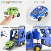 Temi 5 Trong 1 Diecast Carrier Xe Tải Đồ Chơi Gara Ô Tô Di Động Ô Tô Kỹ Thuật Xe Máy Xúc Xe Mô Hình 9