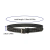 Thắt Lưng Nữ Punk Đinh Tán Kim Loại và Khóa Điều Chỉnh, Da PU Ngôi Sao 2 Grommet 3