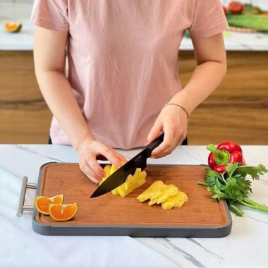 Thớt 2 mặt Gume Hàn Quốc gỗ & inox kháng khuẩn – Rau củ, trái cây, thịt, hải sản – Giá chỉ 468.300đ