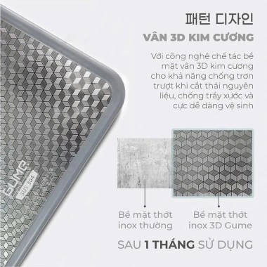 Thớt 2 mặt Gume Hàn Quốc gỗ & inox kháng khuẩn – Rau củ, trái cây, thịt, hải sản – Giá chỉ 468.300đ