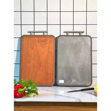 Thớt 2 mặt Gume Hàn Quốc gỗ & inox kháng khuẩn – Rau củ, trái cây, thịt, hải sản – Giá chỉ 468.300đ