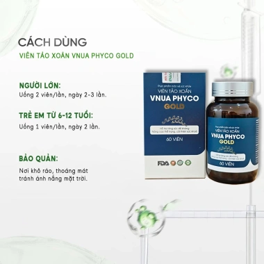 Thực Phẩm Bảo Vệ Sức Khỏe Viên Tảo Xoắn VNUA PHYCO GOLD (Hộp 60 viên) 3