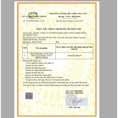 Thực Phẩm Bảo Vệ Sức Khỏe Viên Tảo Xoắn VNUA PHYCO GOLD (Hộp 60 viên) 8