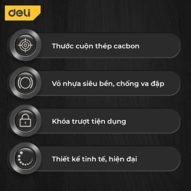 Thước Cuộn Thép Deli Đa Năng 3m/5m – Đo Đạc Nhà Cửa, Công Trình, Nhiều Màu, Giá 70.000đ 6