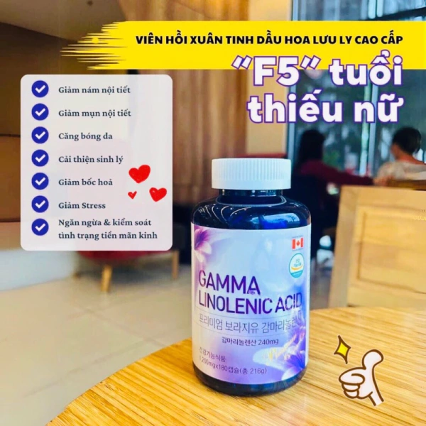Hình ảnh sản phẩm Tinh Dầu Hoa Lưu Ly 1.200 mg 180 viên Hàn Quốc Giảm cân tự nhiên Giá ưu đãi 690.000