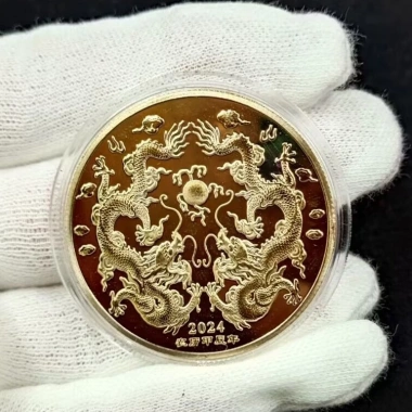 Trang Trí Năm Mới Rồng Kim Loại Mạ Vàng Bạc 2024 Giá Rẻ chỉ 13591đ 2