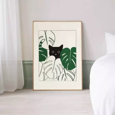 Tranh Canvas Tối Giản Ngủ Mèo Con Cổ Điển Retro Poster Trang Trí Tường 38.187₫ 8