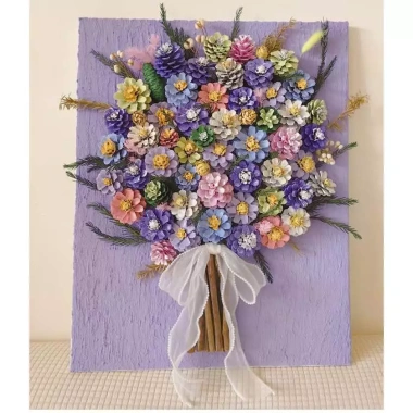 Tranh thông Đà Lạt - Tranh handmade làm từ quả thông khô - Mẫu 61 - 70