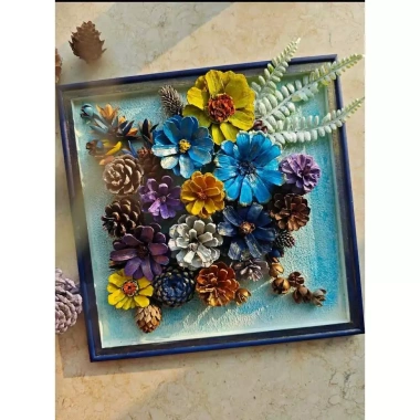 Tranh thông Đà Lạt - Tranh handmade làm từ quả thông khô - Mẫu 61 - 70