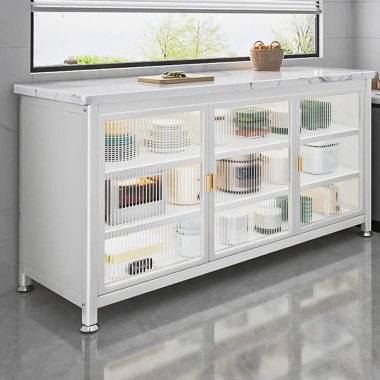 Tủ Bếp Thông Minh Chất Liệu Thép Carbon Cao Cấp Mặt Bàn Bằng Đá Tự Nhiên Chịu Nhiệt 1000°C 3