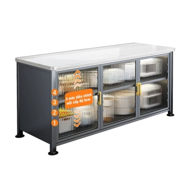 Tủ Bếp Thông Minh Chất Liệu Thép Carbon Cao Cấp Mặt Bàn Bằng Đá Tự Nhiên Chịu Nhiệt 1000°C 7
