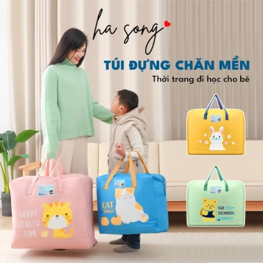 Túi đựng chăn gối chống thấm cho bé đi học 465-Ha Song - Giá chỉ 99k!
