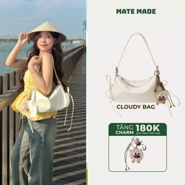 Túi Lọ Lem Hạt Dẻ Cloudy Mate Size 28 Da Pu Cao Cấp - Nữ Tính, Đa Dụng Làm Chơi