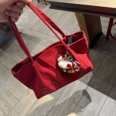 Túi vải in hình hellokitty dễ thương Nhật Bản Thời trang nữ phong cách giản dị đi làm hàng ngày Túi đeo vai dung tích lớn 8