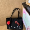Túi vải in hình hellokitty dễ thương Nhật Bản Thời trang nữ phong cách giản dị đi làm hàng ngày Túi đeo vai dung tích lớn 9