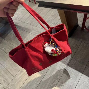 Túi vải in hình hellokitty dễ thương Nhật Bản Thời trang nữ phong cách giản dị đi làm hàng ngày Túi đeo vai dung tích lớn 10