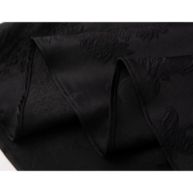 Váy công sở vải lụa jacquard nhăn màu dâu tự nhiên, sang trọng 5