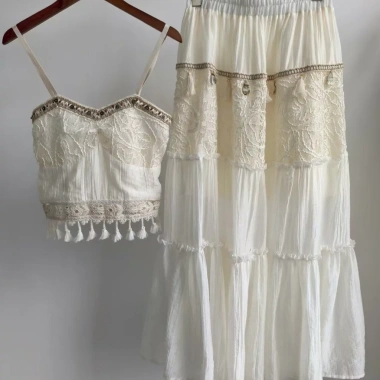 Váy hai mảnh ren treo suspender thiết kế mới mùa xuân hè giảm giá 20%
