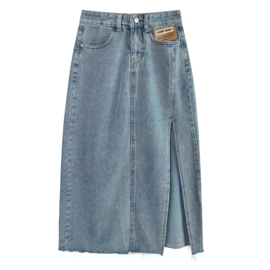 Váy hông denim nữ A-line phong cách mùa hè - dáng cao, mỏng nhẹ, giảm giá 270.772₫