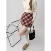 Váy ngắn retro cao cấp phong cách Mỹ họa tiết caro len mềm mại 610.848₫
