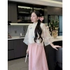 Váy nữ siêu xinh MINIMA áo tơ thêu tay bướm, nút chéo, chân váy dài đi du xuân - 225.005₫ 3