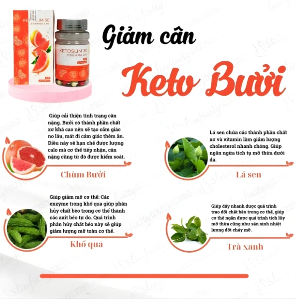 Hình ảnh sản phẩm Viên Giảm Cân KetoSlim Bưởi Thái Lan An Toàn Hiệu Quả Giá Tốt Nhất