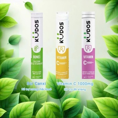 Viên sủi Vitamin C 1.000mg Kudos - Hàng Đức, tăng cường miễn dịch, giảm mệt mỏi, chỉ 149.000₫