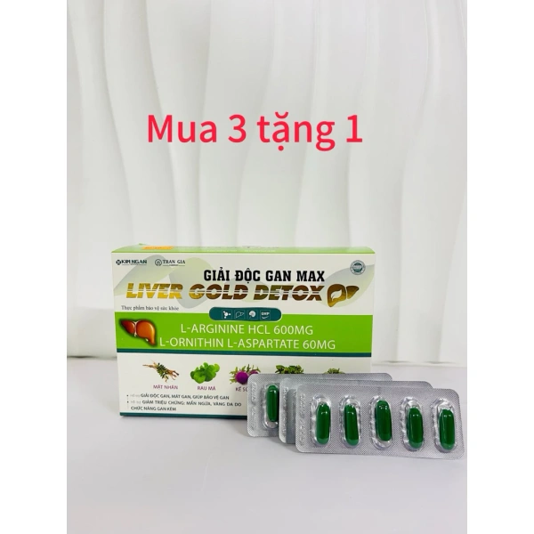 Hình ảnh sản phẩm Viên uống Giải Độc Gan Max Liver Gold Detox 60 viên - Bảo Vệ Gan, Mát Gan, Dùng Sáng & Tối, Giảm Giá Đặc Biệt 255k