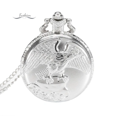 Vòng cổ đồng hồ bỏ túi Vintage Chim ưng cánh Quartz Quà tặng sang trọng