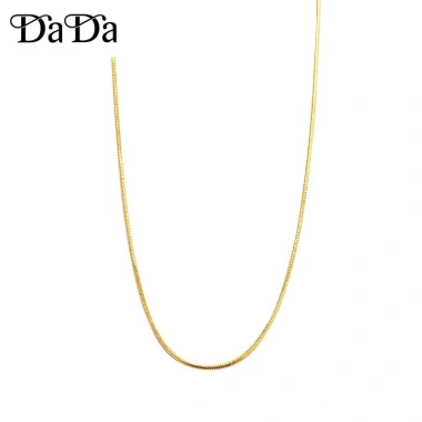 Vòng cổ vàng 18k thật, Dây chuyền xương rắn mịn tinh khiết, Thích hợp cho cả nam nữ, làm quà tặng cho bạn bè