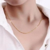 Vòng cổ vàng 18k thật, Dây chuyền xương rắn mịn tinh khiết, Thích hợp cho cả nam nữ, làm quà tặng cho bạn bè 6
