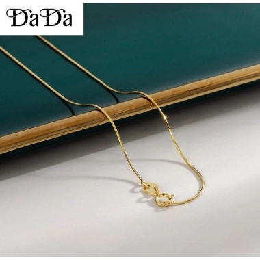 Vòng cổ vàng 18k thật, Dây chuyền xương rắn mịn tinh khiết, Thích hợp cho cả nam nữ, làm quà tặng cho bạn bè