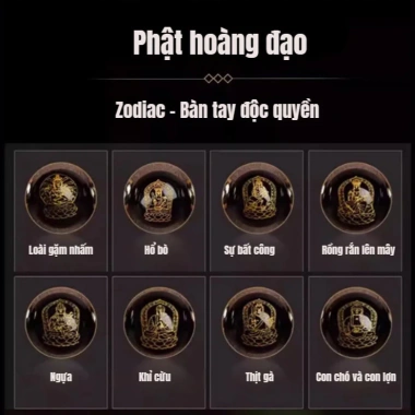 Vòng tay đá Mã Não Chu Sa HFH - Phong thủy, tâm linh, quà May Mắn 12 con Giáp