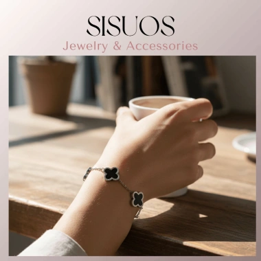 Vòng tay nữ SISUOS Four Leaf Clovers bạc – May mắn 4 lá, giá 200.000 VND