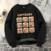 W.G.Q Áo Sweater Bé Trai , Áo Mùa Thu Đông Lớp Lót Lông Cừu Dày Ấm Áp Thoải Mái Với In capybara 4
