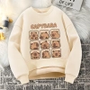 W.G.Q Áo Sweater Bé Trai , Áo Mùa Thu Đông Lớp Lót Lông Cừu Dày Ấm Áp Thoải Mái Với In capybara 5